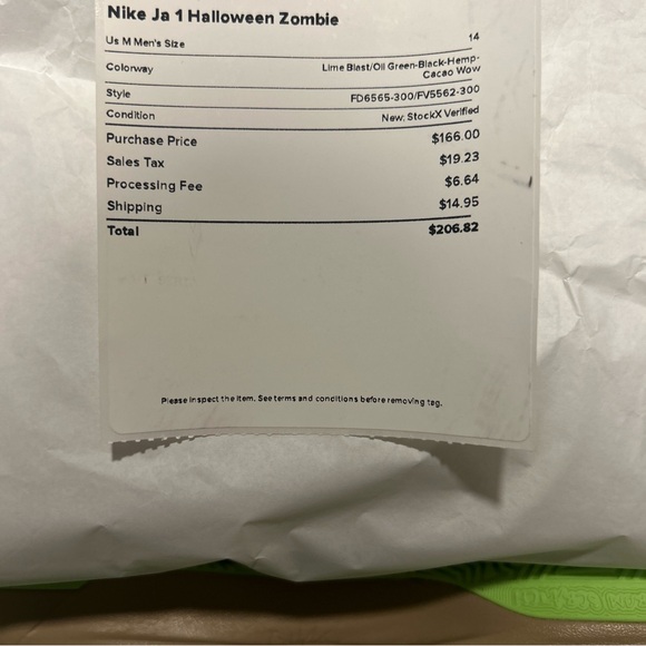 Nike JA 1 Lime Blast FD6565300 Brand New in the box never worn Ja Morant - Picture 2 of 16